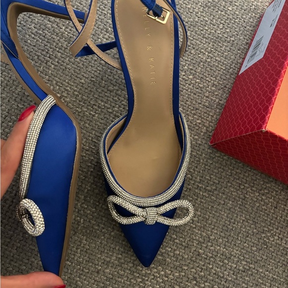 Kelly & Katie Blaken Satin Rhinestone Heels – Size 9.5 - Picture 7 of 8